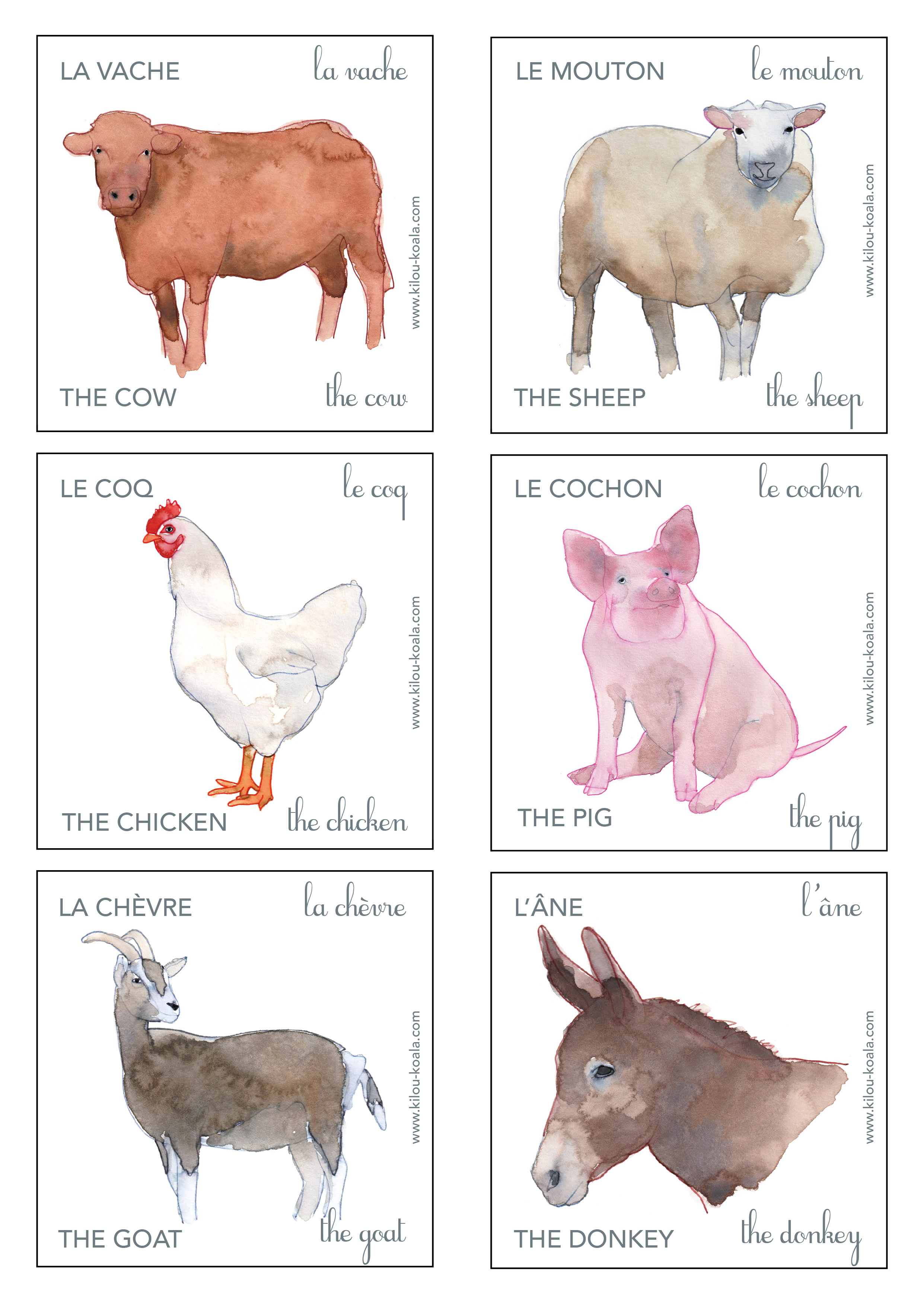 Les animaux de la ferme : en anglais ! – Partie 1 - Kilou